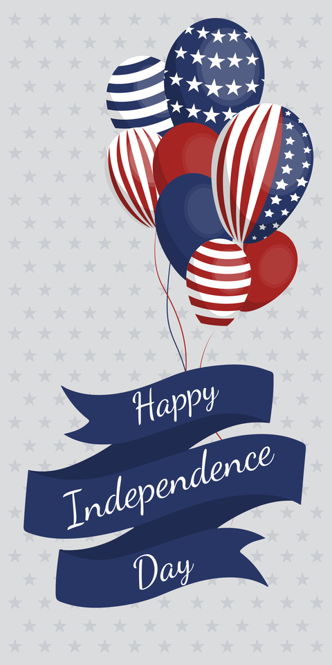 Balloons With the US Flag Print Independence Day Template